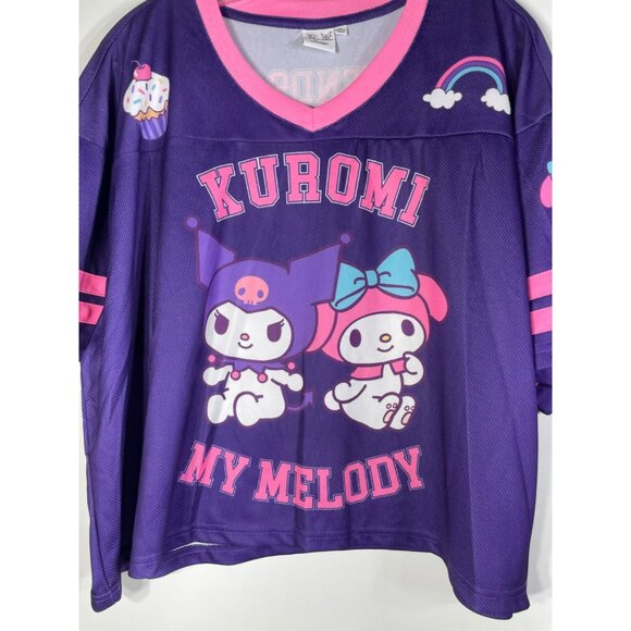 Women's Hello Kitty My Melody & Kuromi Graphic Football Skimmer Jersey Large - Picture 5 of 14